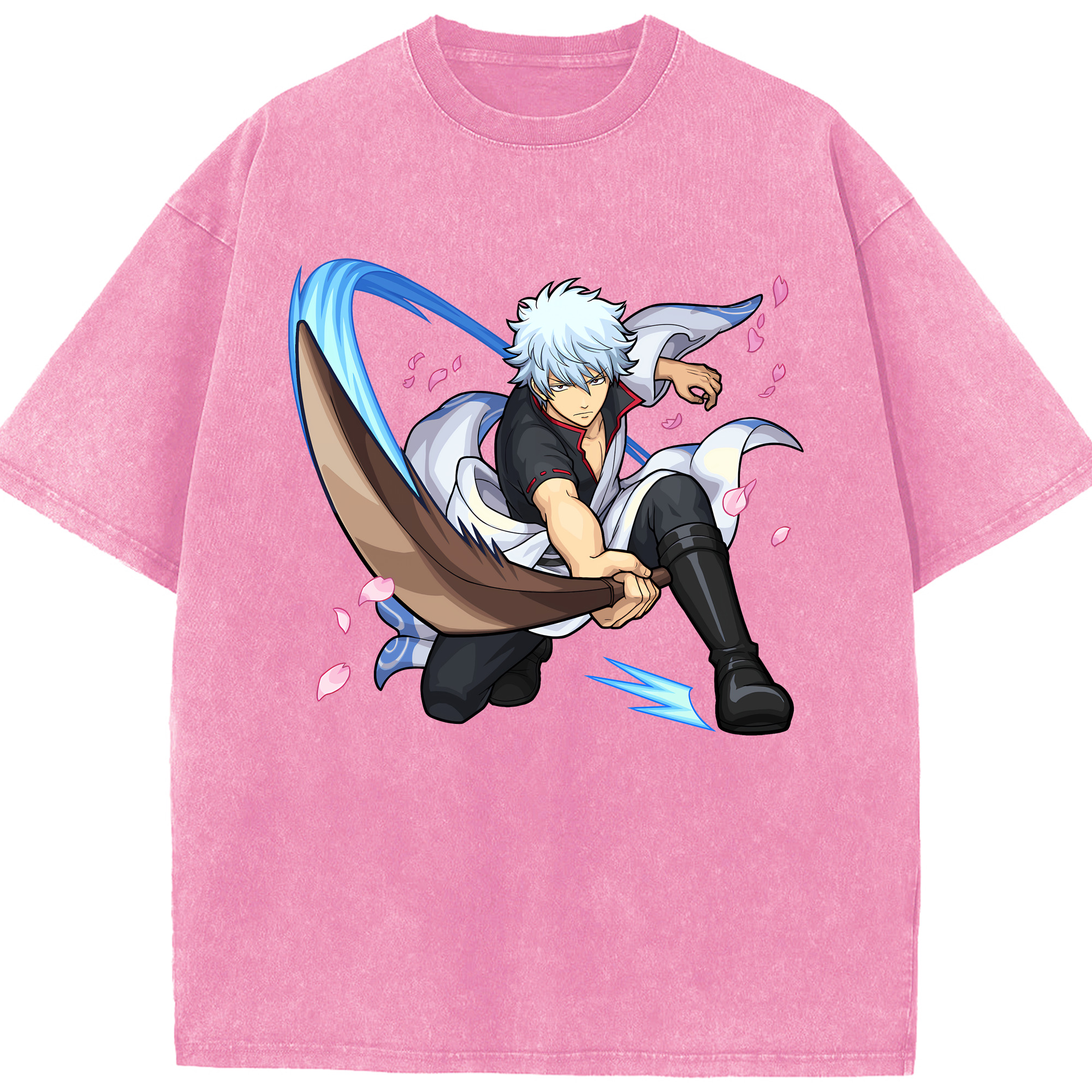 （画像用） ぎんたま 坂田銀時（さかたぎんとき） 神楽 志村新八（しむら しんぱち） GINTAMA Sakata Gintoki Kagura Shimura Shinpachi 綿100% ヴィンテージ風 半袖Tシャツ（フロントプリント）
